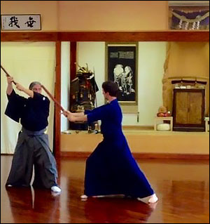 Nicola Casamassima e Pietro Gemma durante l'esecuzione di un Kata di Yayi-Shinkagery